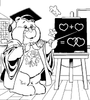 A coloring page of care bears